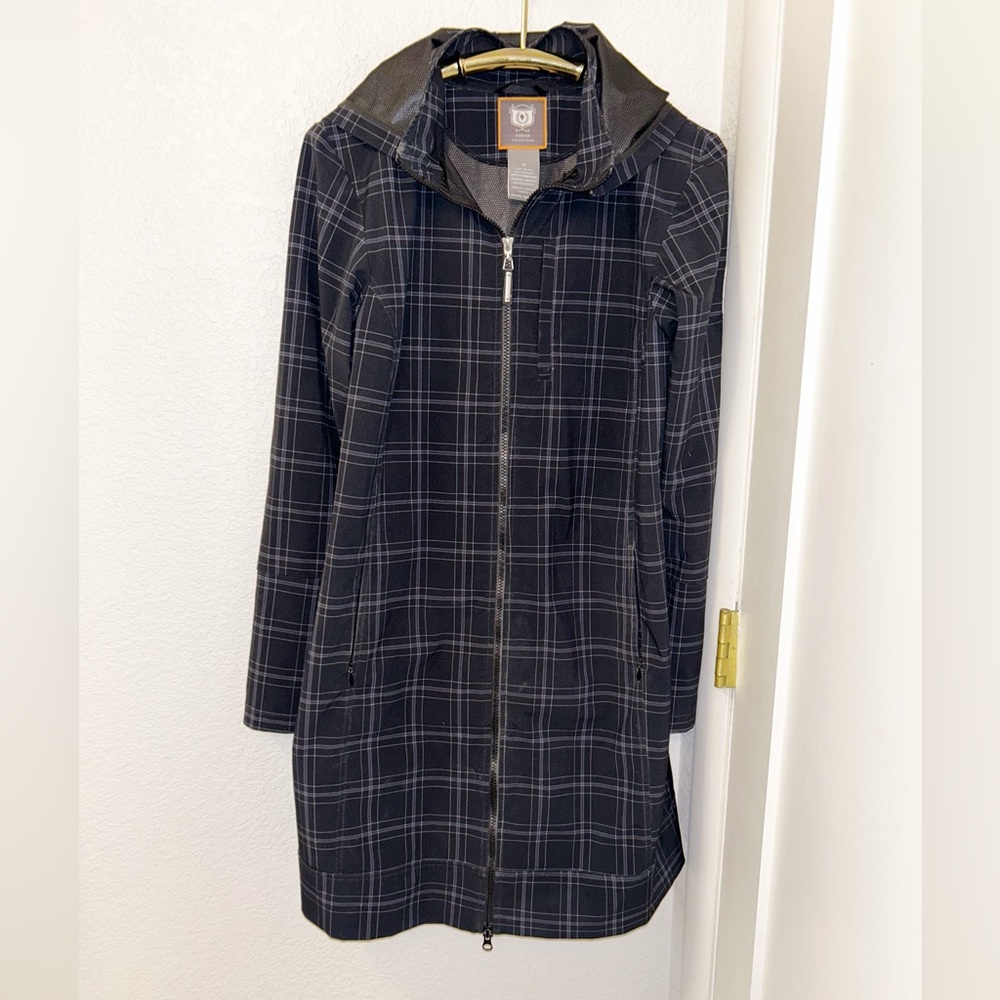 Noel ASMAR EQUESTRIAN The All Weather Rider Jacket Navy WindowPane Plaid SZ: M